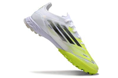 Men's Adidas F50 Pro TF Artificial Turf Low-Tops Football Shoes - White/Electric Yellow/Phantom Grey