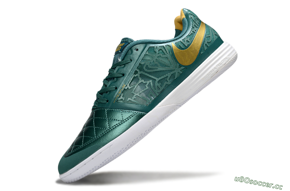 Unisex Nike Lunar Gato 2 IC Indoor & Futsal Low-Tops Football Shoes - Teal/Golden Accent/White Sole 5