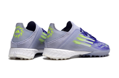 Kids Adidas F50 Elite TF Artificial Turf Low-Tops Football Shoes - Purple/Electric Green/Soft Gray