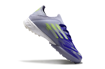 Kids Adidas F50 Elite TF Artificial Turf Low-Tops Football Shoes - Purple/Electric Green/Soft Gray