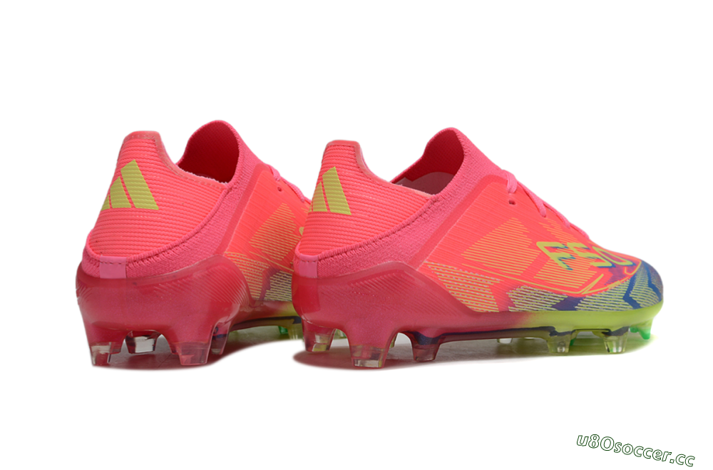 Kids Adidas F50 Elite FG Firm Ground Low-Tops Football Boots - Pink/Electric Pink/Neon Green 5
