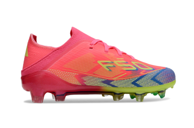 Kids Adidas F50 Elite FG Firm Ground Low-Tops Football Boots - Pink/Electric Pink/Neon Green