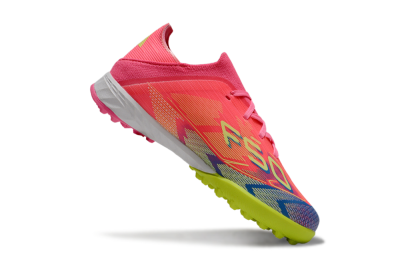 Kids Adidas F50 Elite TF Artificial Turf Low-Tops Football Shoes - Pink/Neon Green/Blue Gradient
