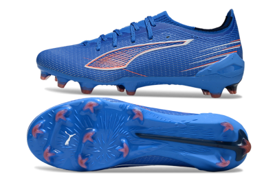 Men's Puma Ultra Ultimate FG Firm Ground Low-Tops Football Boots - Blue/Electric Blue/Coral Accent