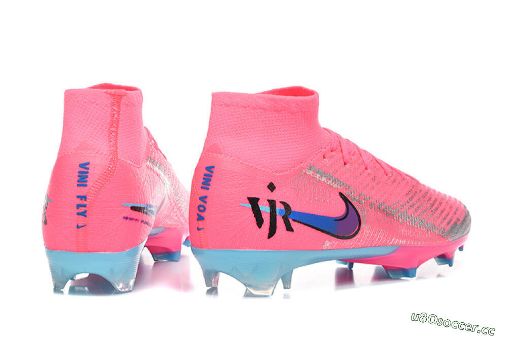 Men's Nike Air Zoom Mercurial Superfly 10 Elite FG Firm Ground High-Tops Football Boots - Pink/Electric Pink/Blue Ice 9