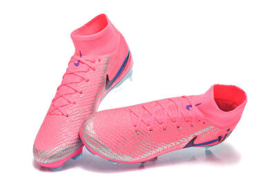 Men's Nike Air Zoom Mercurial Superfly 10 Elite FG Firm Ground High-Tops Football Boots - Pink/Electric Pink/Blue Ice
