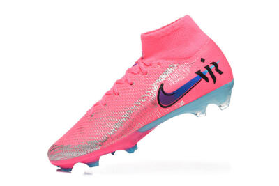 Men's Nike Air Zoom Mercurial Superfly 10 Elite FG Firm Ground High-Tops Football Boots - Pink/Electric Pink/Blue Ice