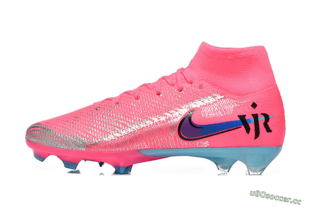 Men's Nike Air Zoom Mercurial Superfly 10 Elite FG Firm Ground High-Tops Football Boots - Pink/Electric Pink/Blue Ice 0