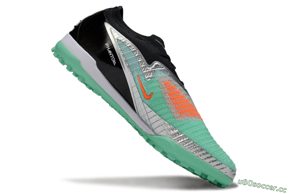 Unisex Nike Phantom 6 Low Elite TF Artificial Turf Low-Tops Football Shoes - Green/Mint Green/Black Orange 5