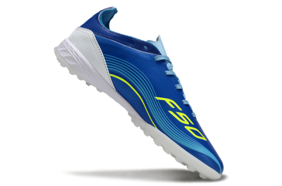 Unisex Messi x Adidas F50 Pro TF Artificial Turf Low-Tops Football Shoes - Blue/Neon Green/White