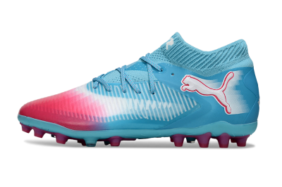 Men's Puma Future 8 Ultimate MG Multi Ground Low-Tops Football Boots - Blue/Sky Blue/Fuchsia Pink