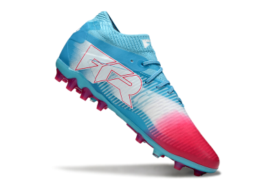 Men's Puma Future 8 Ultimate MG Multi Ground Low-Tops Football Boots - Blue/Sky Blue/Fuchsia Pink