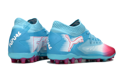 Men's Puma Future 8 Ultimate MG Multi Ground Low-Tops Football Boots - Blue/Sky Blue/Fuchsia Pink