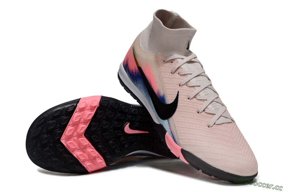 Unisex Nike Air Zoom Mercurial Superfly 10 Elite TF Artificial Turf High-Tops Football Shoes - Pink/Soft Pink/Light Blue 4