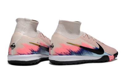 Unisex Nike Air Zoom Mercurial Superfly 10 Elite TF Artificial Turf High-Tops Football Shoes - Pink/Soft Pink/Light Blue