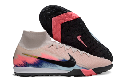 Unisex Nike Air Zoom Mercurial Superfly 10 Elite TF Artificial Turf High-Tops Football Shoes - Pink/Soft Pink/Light Blue