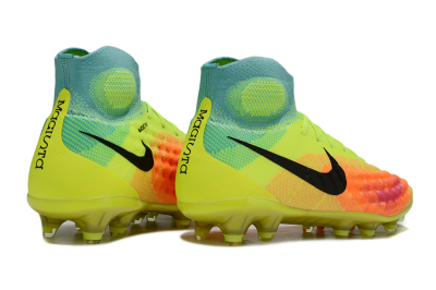 Men's Nike Magista Orden 2 FG Firm Ground High-Tops Football Boots - Yellow/Electric Lime/Fusion Coral