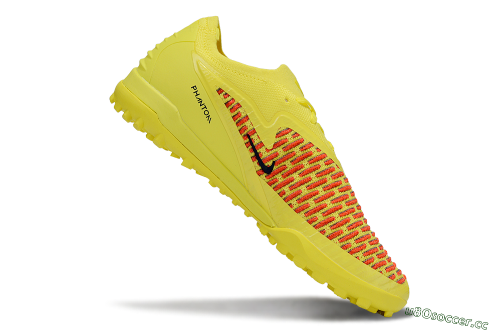 Men's Nike Phantom 6 Low Elite TF Artificial Turf Low-Tops Football Shoes - Yellow/Neon Yellow/Flame Orange 4
