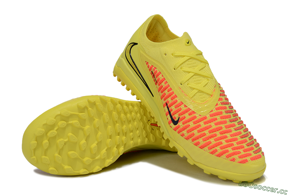 Men's Nike Phantom 6 Low Elite TF Artificial Turf Low-Tops Football Shoes - Yellow/Neon Yellow/Flame Orange 3