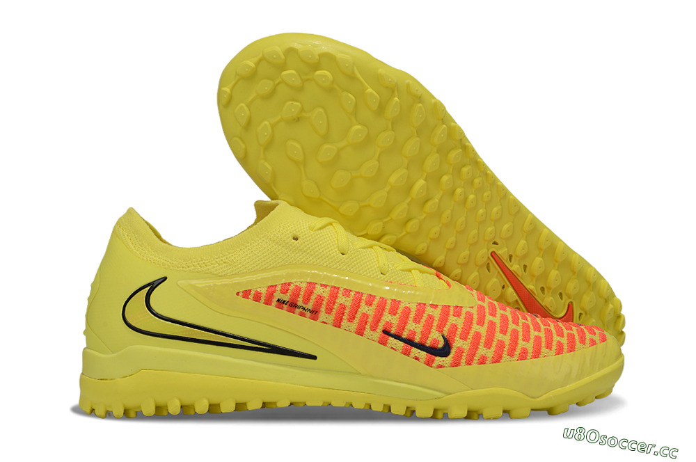 Men's Nike Phantom 6 Low Elite TF Artificial Turf Low-Tops Football Shoes - Yellow/Neon Yellow/Flame Orange 2