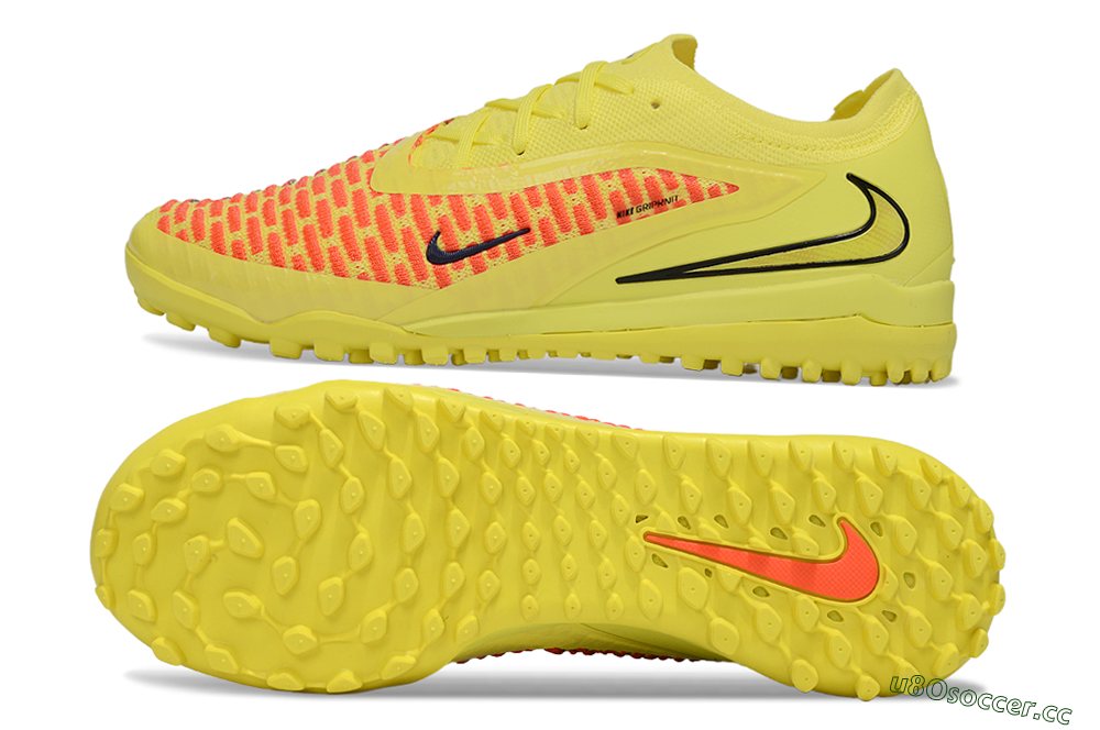 Men's Nike Phantom 6 Low Elite TF Artificial Turf Low-Tops Football Shoes - Yellow/Neon Yellow/Flame Orange 1