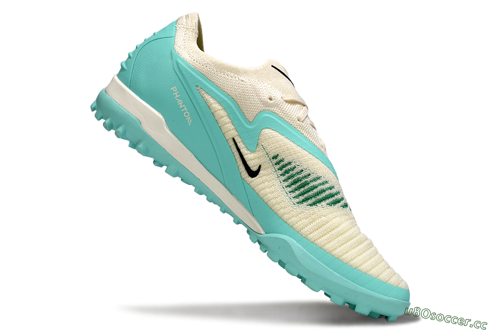 Men's Nike Phantom 6 Low Elite TF Artificial Turf Low-Tops Football Shoes - Aqua/Soft Cream/Turquoise Splash 4