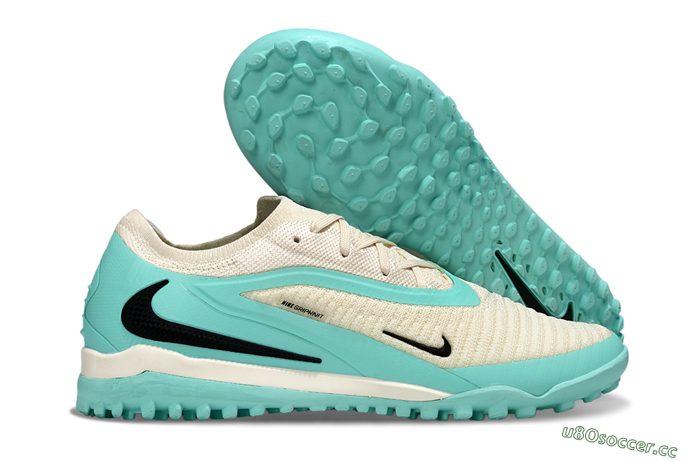 Men's Nike Phantom 6 Low Elite TF Artificial Turf Low-Tops Football Shoes - Aqua/Soft Cream/Turquoise Splash 2