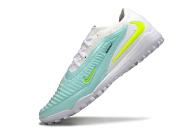 Men's Nike Phantom 6 Low Elite TF Artificial Turf Low-Tops Football Shoes - Aqua/Lime Green/White