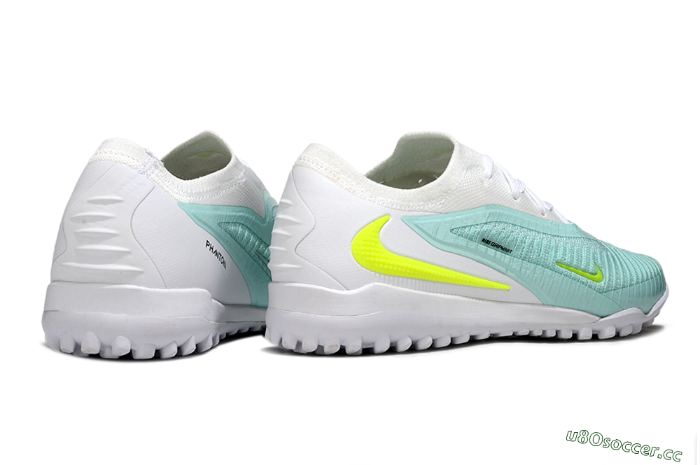 Men's Nike Phantom 6 Low Elite TF Artificial Turf Low-Tops Football Shoes - Aqua/Lime Green/White 6