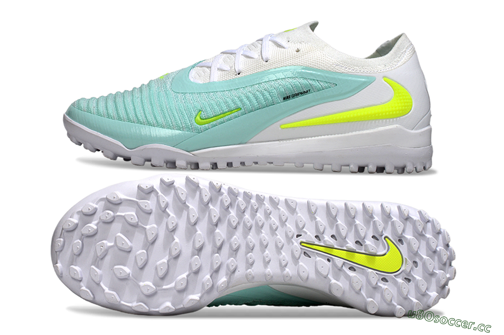 Men's Nike Phantom 6 Low Elite TF Artificial Turf Low-Tops Football Shoes - Aqua/Lime Green/White 1