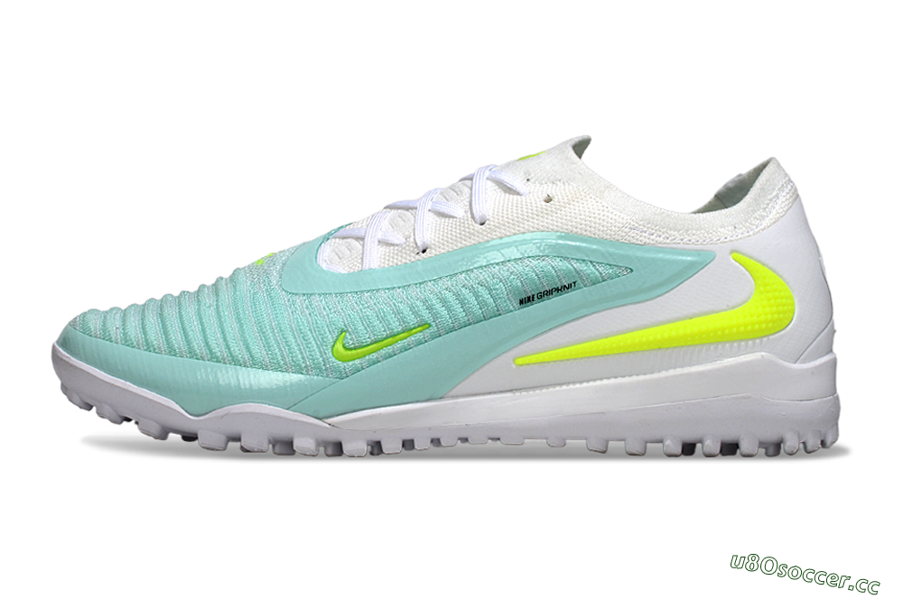 Men's Nike Phantom 6 Low Elite TF Artificial Turf Low-Tops Football Shoes - Aqua/Lime Green/White 0