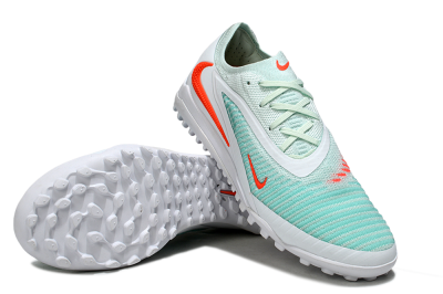 Men's Nike Phantom 6 Low Elite TF Artificial Turf Low-Tops Football Shoes - Aqua/Coral Breeze/White Glow