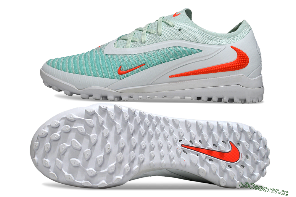 Men's Nike Phantom 6 Low Elite TF Artificial Turf Low-Tops Football Shoes - Aqua/Coral Breeze/White Glow 1