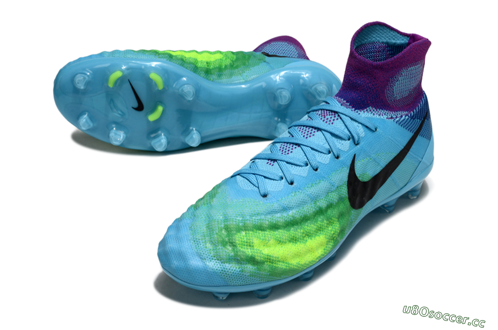 Men's Nike Magista Orden 2 FG Firm Ground High-Tops Football Boots - Blue/Bright Aqua/Lime Green 3