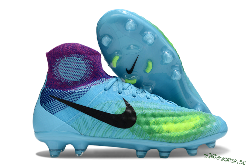 Men's Nike Magista Orden 2 FG Firm Ground High-Tops Football Boots - Blue/Bright Aqua/Lime Green 2