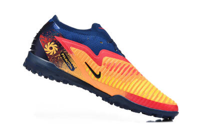 Men's Nike Phantom 6 Low Elite TF Artificial Turf Low-Tops Football Shoes - Yellow/Fiery Red/Navy Blue