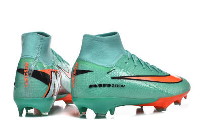 Unisex Nike Air Zoom Mercurial Superfly 10 Elite FG Firm Ground High-Tops Football Boots - Aqua/Coral Burst/Turquoise Splash