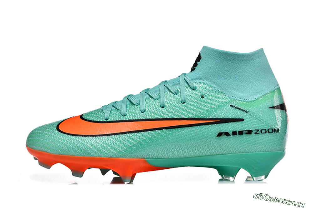 Unisex Nike Air Zoom Mercurial Superfly 10 Elite FG Firm Ground High-Tops Football Boots - Aqua/Coral Burst/Turquoise Splash 0