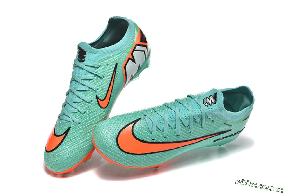 Unisex Nike Air Zoom Mercurial Vapor 16 Elite FG Firm Ground Low-Tops Football Boots - Green/Aqua Splash/Coral Burst 3