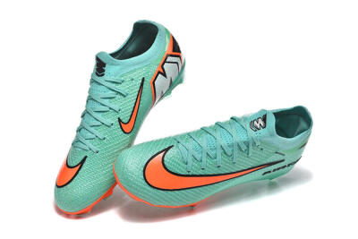 Unisex Nike Air Zoom Mercurial Vapor 16 Elite FG Firm Ground Low-Tops Football Boots - Green/Aqua Splash/Coral Burst