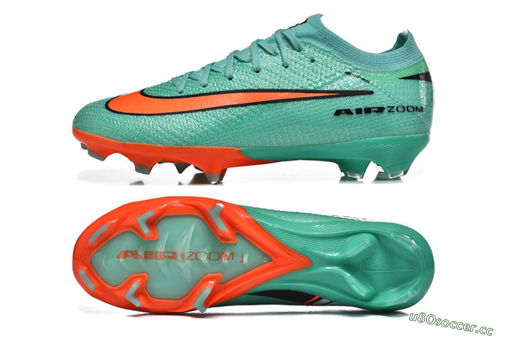 Unisex Nike Air Zoom Mercurial Vapor 16 Elite FG Firm Ground Low-Tops Football Boots - Green/Aqua Splash/Coral Burst 1