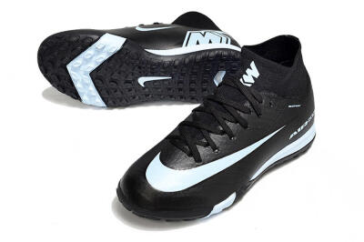 Kids Nike Air Zoom Mercurial Superfly 10 Elite TF Artificial Turf High-Tops Football Shoes - Black/Sky Blue/Black