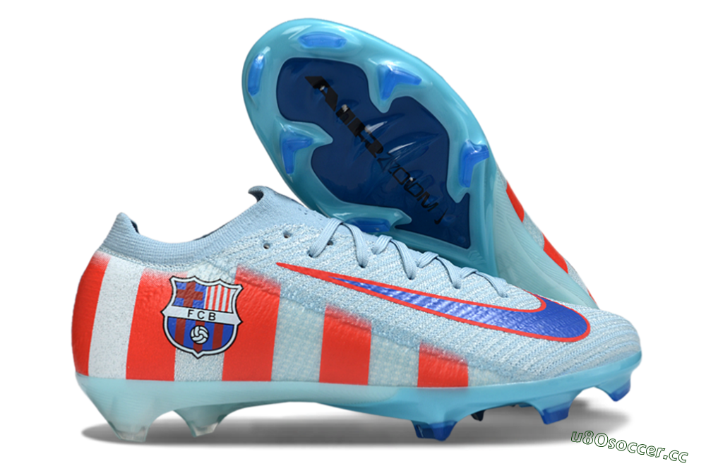 Men's Nike Air Zoom Mercurial Vapor 16 Elite FG Firm Ground Low-Tops Football Boots - Blue/Bright Red/Light Blue 2