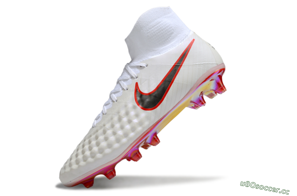 Men's Nike Magista Orden 2 FG Firm Ground High-Tops Football Boots - White/Fiery Red/Black 6