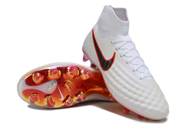 Men's Nike Magista Orden 2 FG Firm Ground High-Tops Football Boots - White/Fiery Red/Black