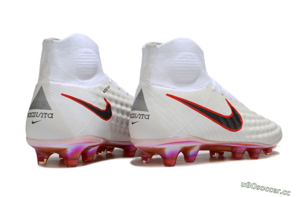 Men's Nike Magista Orden 2 FG Firm Ground High-Tops Football Boots - White/Fiery Red/Black 7