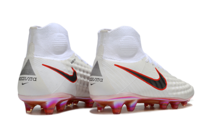 Men's Nike Magista Orden 2 FG Firm Ground High-Tops Football Boots - White/Fiery Red/Black