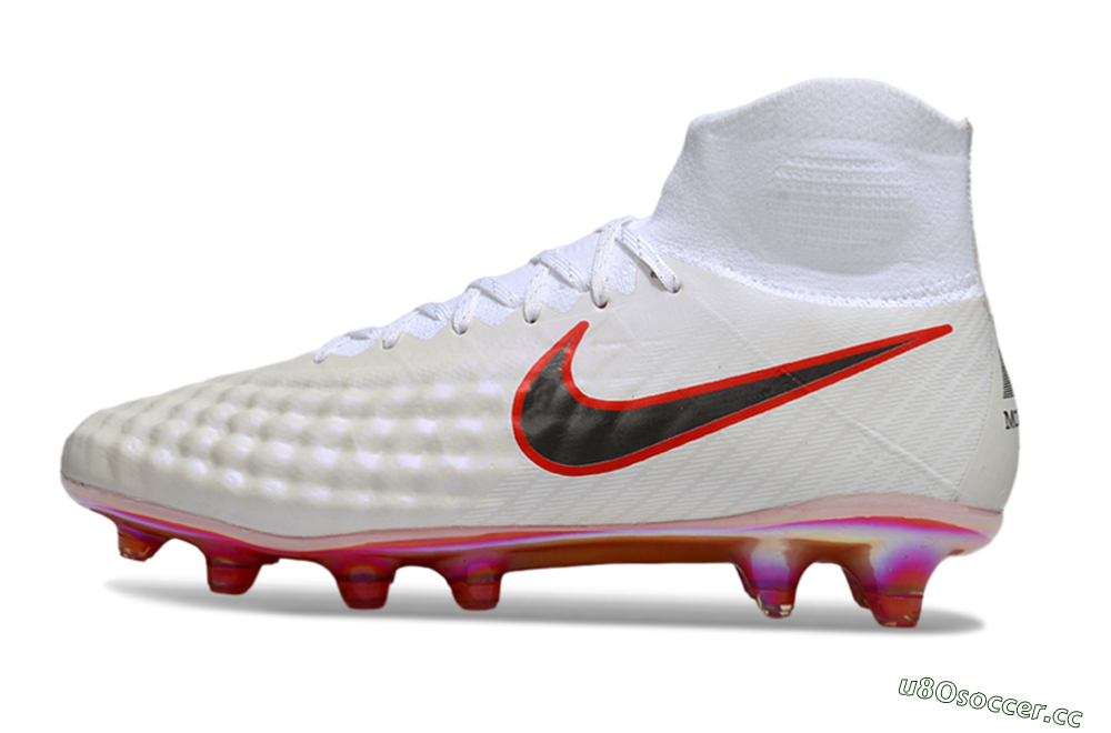 Men's Nike Magista Orden 2 FG Firm Ground High-Tops Football Boots - White/Fiery Red/Black 0