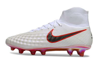Men's Nike Magista Orden 2 FG Firm Ground High-Tops Football Boots - White/Fiery Red/Black