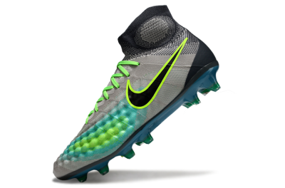 Men's Nike Magista Orden 2 FG Firm Ground High-Tops Football Boots - Gray/Neon Green/Black